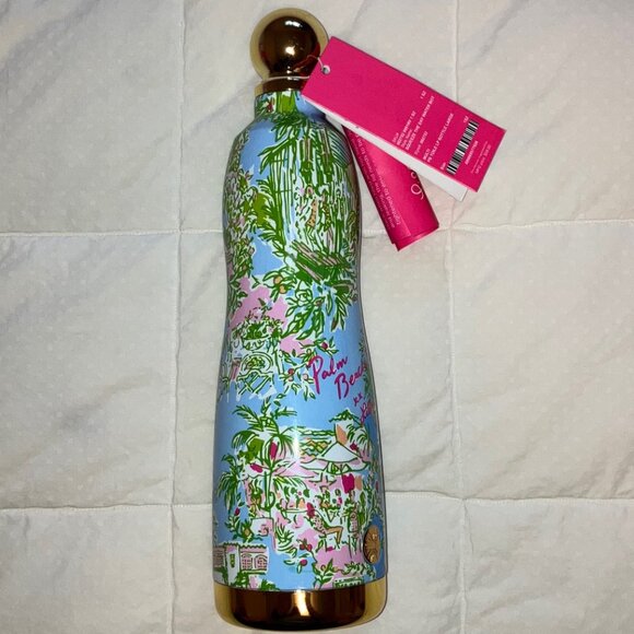 Lilly Pulitzer stainless steel water bottle in Palm Beach toile - NWT - Picture 2 of 8